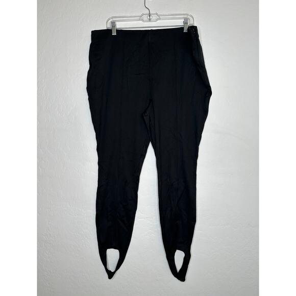 Who What Wear Black Stirrup Pants Leggings 18W Side Zip Stretch Plus Trouser NEW - Picture 5 of 10